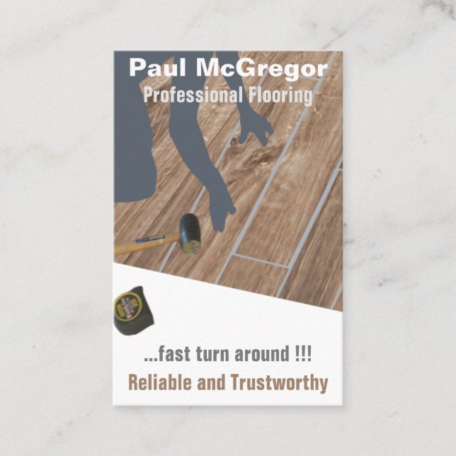 Cartão De Visita Professional Wood Laminated Flooring Business Card (Frente)