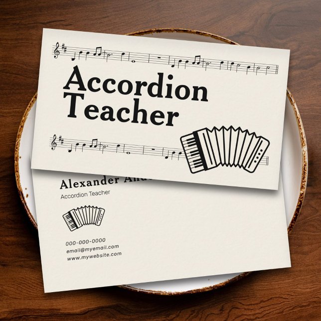 Cartão De Visita Professor Accordion (Accordion Teacher Business Card)