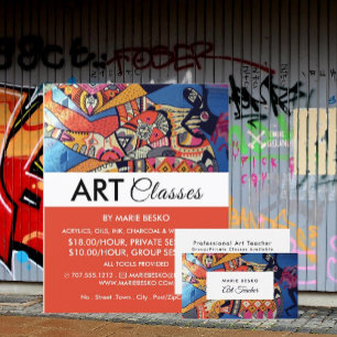 Cartão De Visita Professor de Arte de Grafite Jazzy