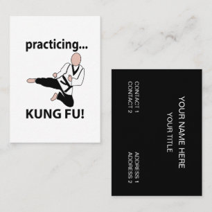 Cartão De Visita Professor de Artes Marciais Faixa Preta de Kung Fu
