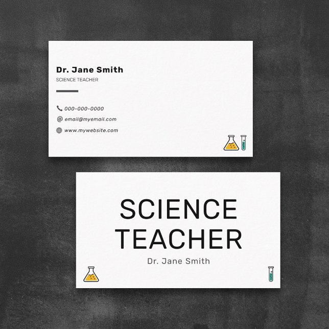 Cartão De Visita Professor de Ciência Simples (Simple Science Teacher Business Card)