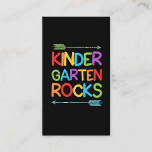 Cartão De Visita Professor de Educação Infantil Colorido de Rocks