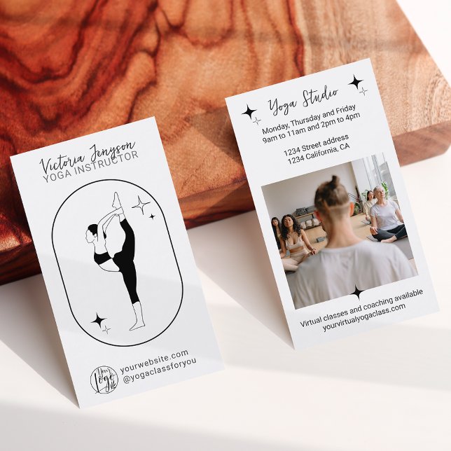 Cartão De Visita Professor de estúdio de instrutores Yoga, estrela  (Criador carregado)