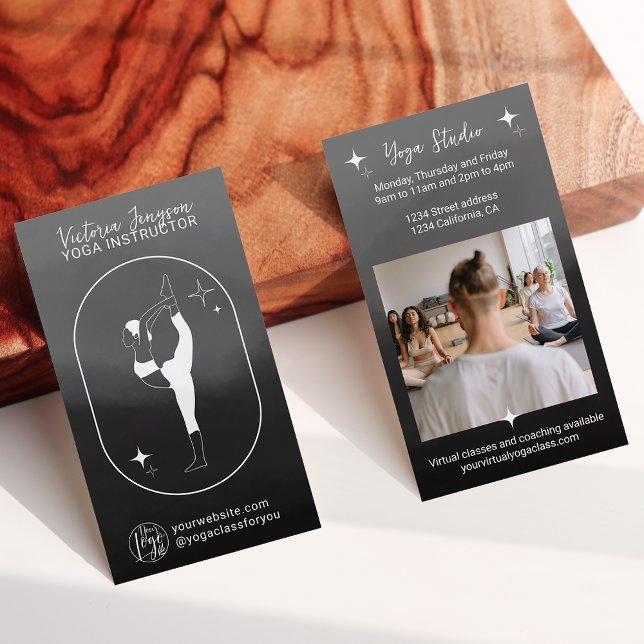 Cartão De Visita Professor de estúdio de instrutores Yoga, estrela  (Criador carregado)