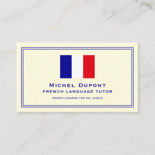 Cartão De Visita Professor de Francês Particular Bandeira da França