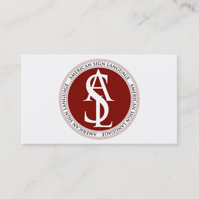 Cartão De Visita Professor de Língua de Sinais Americana (Frente)