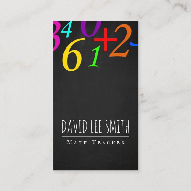 Cartão De Visita Professor de Matemática/Tutor de Matemática (Frente)