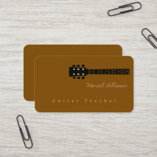 Cartão De Visita Professor de Música Brown Guitarra