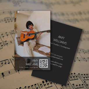 Cartão De Visita Professor de Música Cantor Compositor Código QR Fo