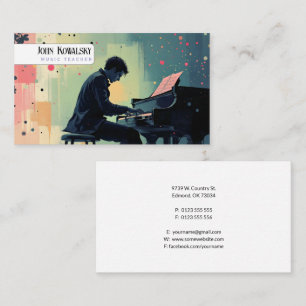 Cartão De Visita Professor de Música   Chaves de Piano