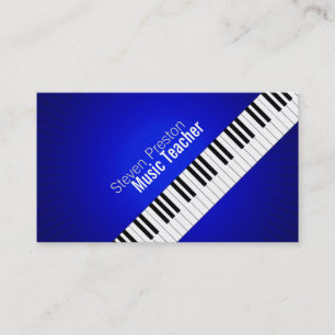 Cartão De Visita Professor de Música Chaves de Piano Azul