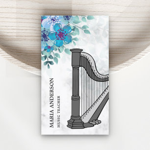 Cartão De Visita Professor de Música Clássica Clássica Cloral Chic 