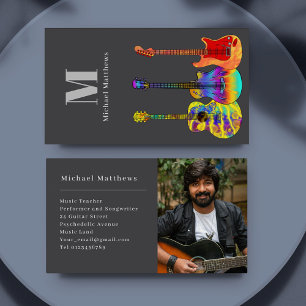 Cartão De Visita Professor de Música com Foto Personalizada