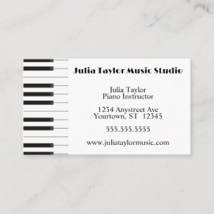 Cartão De Visita Professor de Música de Borda de Teclado Piano