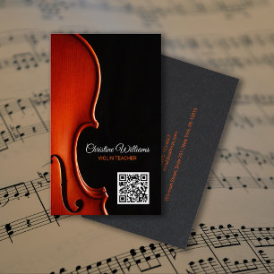 Cartão De Visita Professor de Música de Cordas Clássicas QRcode Pro