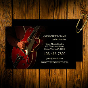 Cartão De Visita Professor de Música de Guitarra Guitarrista