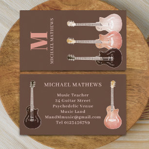 Cartão De Visita Professor de Música de Guitarra Músico Profissiona