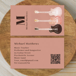 Cartão De Visita Professor de Música de Guitarra Músico Profissiona