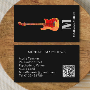 Cartão De Visita Professor de Música de Guitarra Músico Profissiona