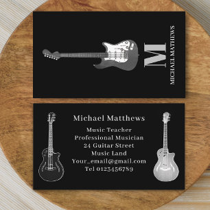Cartão De Visita Professor de Música de Guitarra Músico Profissiona