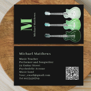 Cartão De Visita Professor de Música de Guitarra Músico Profissiona