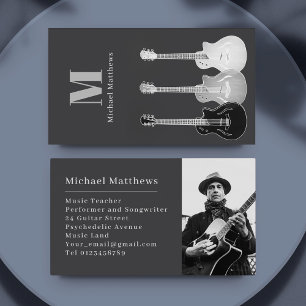 Cartão De Visita Professor de Música de Guitarra Músico Profissiona