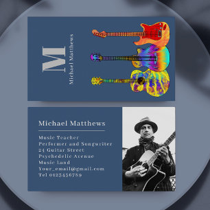 Cartão De Visita Professor de Música de Guitarra Músico Profissiona