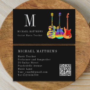 Cartão De Visita Professor de Música de Guitarra Músico Profissiona
