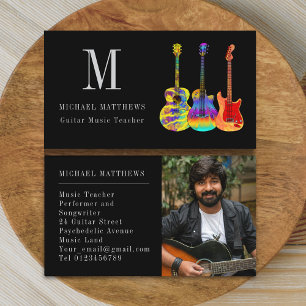 Cartão De Visita Professor de Música de Guitarra Músico Profissiona