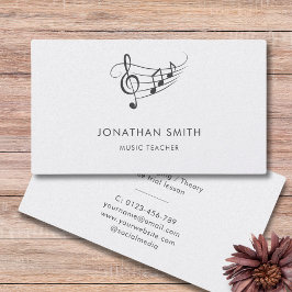 Cartão De Visita Professor de Música Dourado Treble Clef Modern