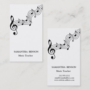 Cartão De Visita Professor de Música Logotipo deClave Musical Preto