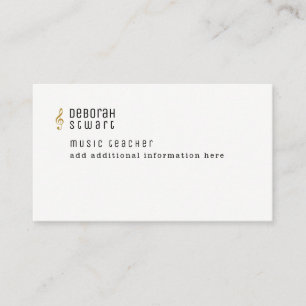 Cartão De Visita professor de música minimalista