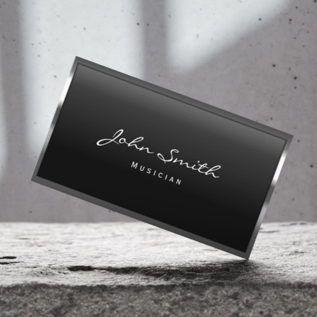 Cartão De Visita Professor de Música Moderno de Metal (Criador carregado)