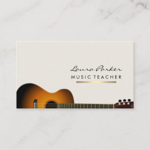 Cartão De Visita Professor de Música Musical Instrumento de Violão