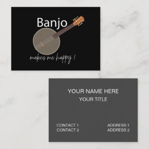 Cartão De Visita Professor de Música Músico de Banjo