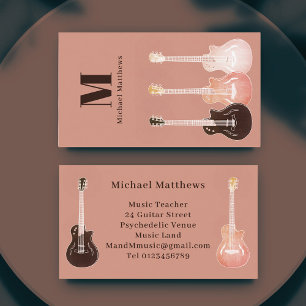 Cartão De Visita Professor de Música Músico de Guitarra Profissiona
