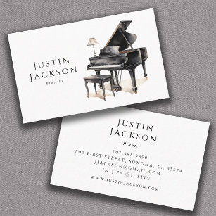 Cartão De Visita Professor de Música Pianista Pianista