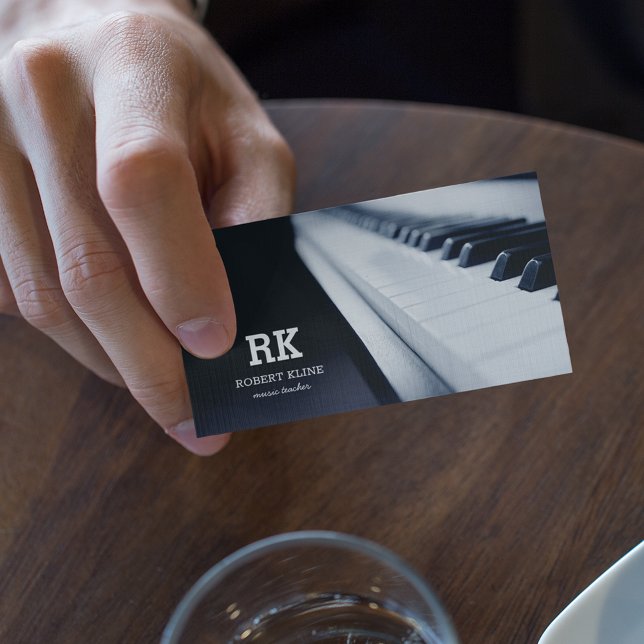 Cartão De Visita Professor de Música Piano (Criador carregado)