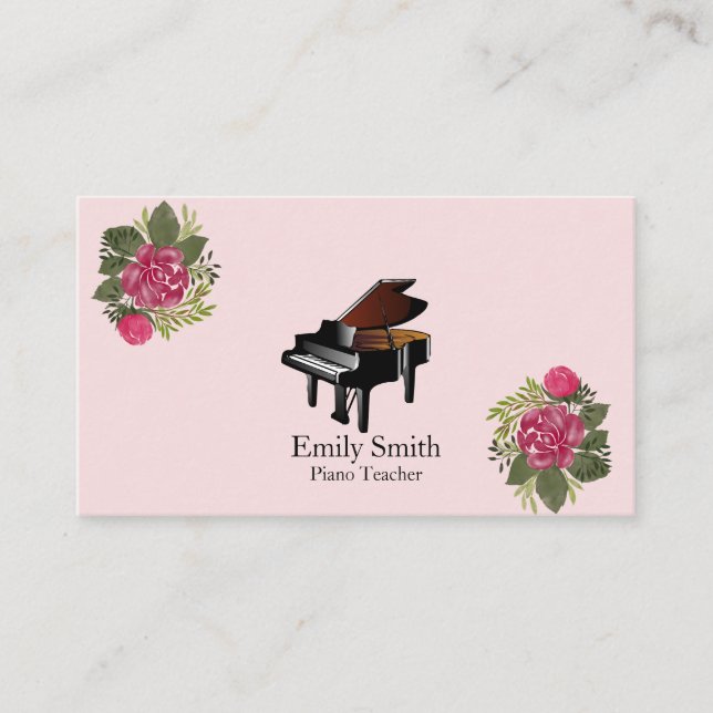 Cartão De Visita Professor de Piano (Frente)