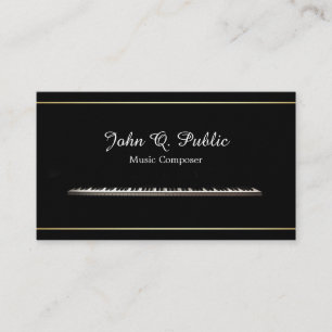 Cartão De Visita Professor de Piano de Música Compositor Profission