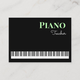 Cartão De Visita Professor de Piano Moderno Estiloso Teclado Tutor