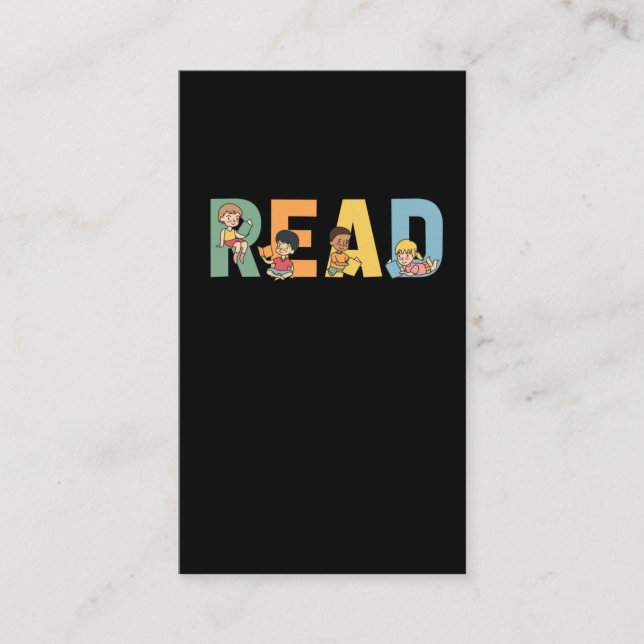 Cartão De Visita Professor de Prek Lendo Livro de Educação Infantil (Frente)
