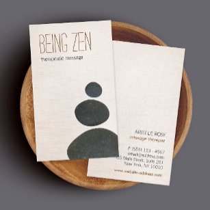 Cartão De Visita Professor de Terapia e Meditação de Pedras Zen