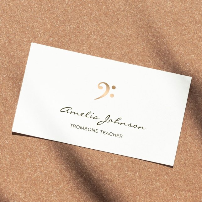 Cartão De Visita Professor de Trombone Profissional de Limpeza de B (Criador carregado)