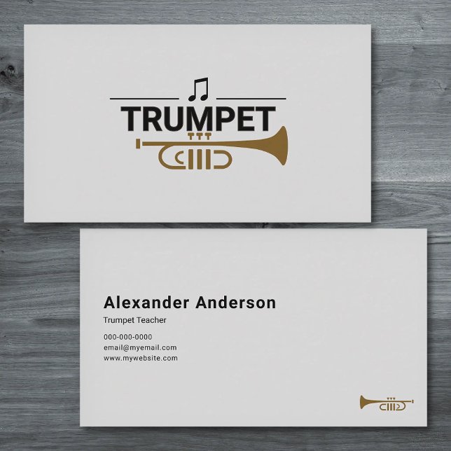 Cartão De Visita Professor de Trompete (Trumpet Teacher Business Card)