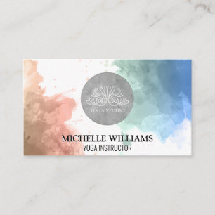 Cartão De Visita Professor do Yoga Studio Aquarela