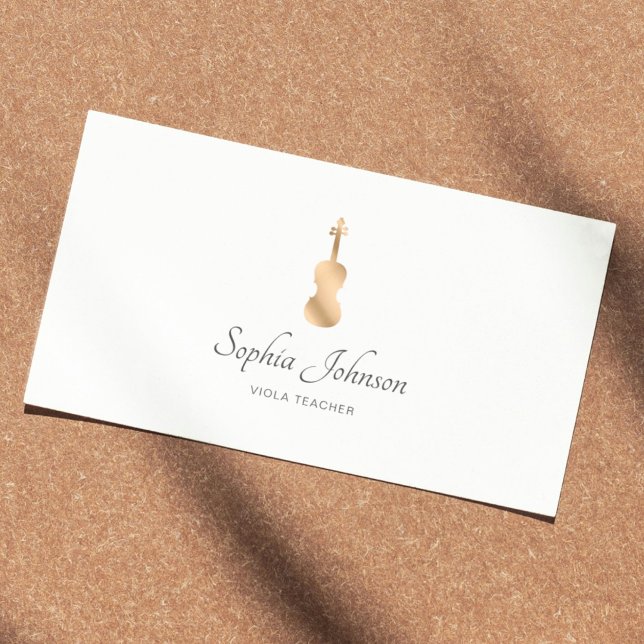 Cartão De Visita Professor Dourado White Profissional (Criador carregado)