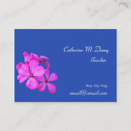 Cartão De Visita professor escolar, flores rosa