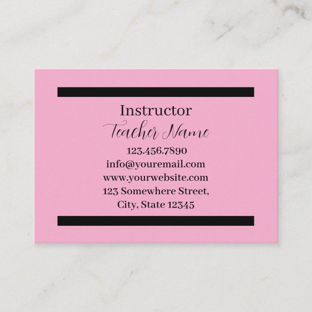 Cartão De Visita professor minimalista (Frente)