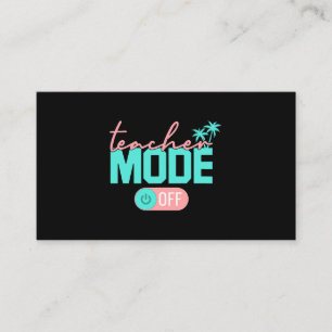 Cartão De Visita Professor Modo Feliz No Último Dia Da Escola Verão